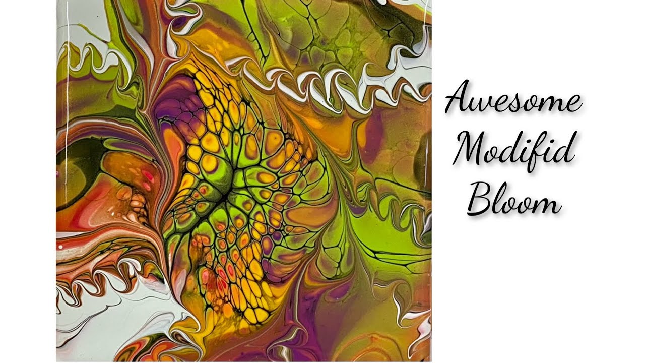 (1181) Awesome Modified Bloom Technique, Acrylic Paint Pouring - YouTube