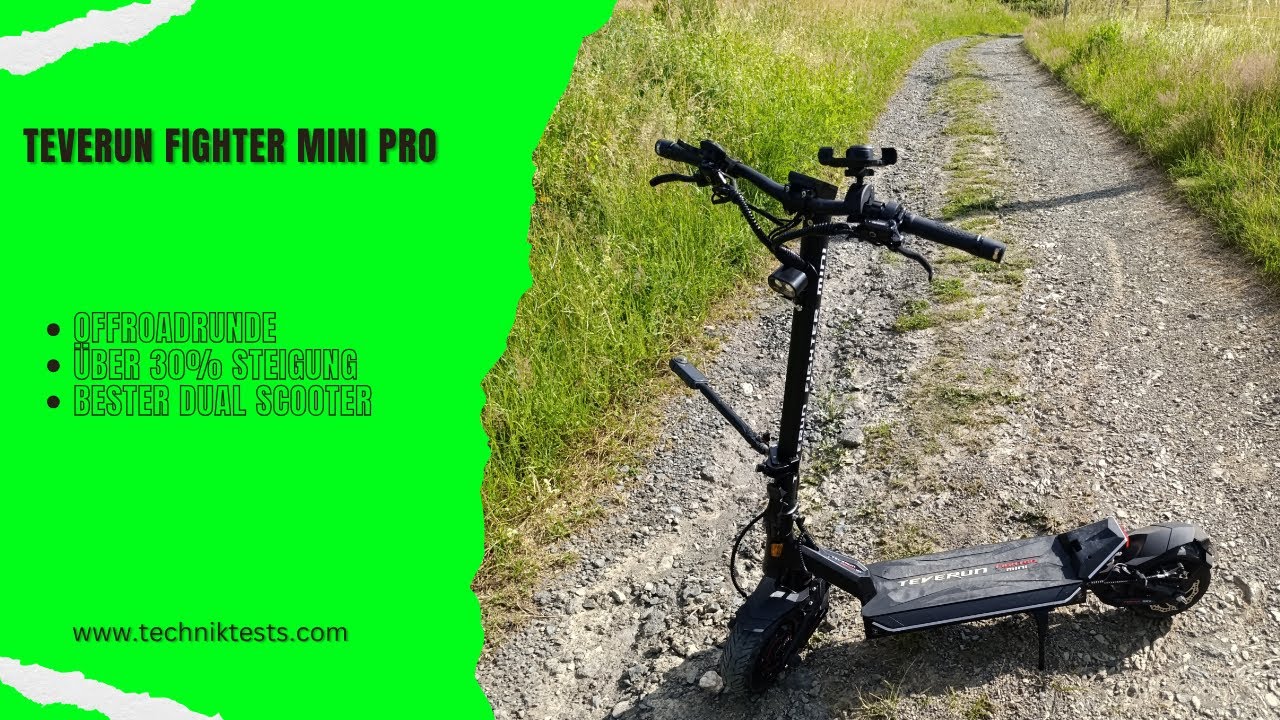Teverun Fighter Mini Pro eKFV Offroad Rund mit über 30% Steigung - der Scooter kennt keine Grenzen