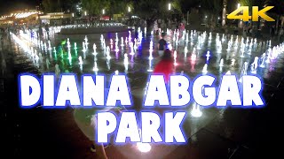 Walking in Diana Abgar Park, Yerevan, Armenia. 4K 60fps. Night shot.