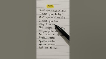 Thumbnail of APT. song lyrics - Bruno Mars, Rosé #lyrics #song #apt #rosé #trending #youtubeshorts #viral