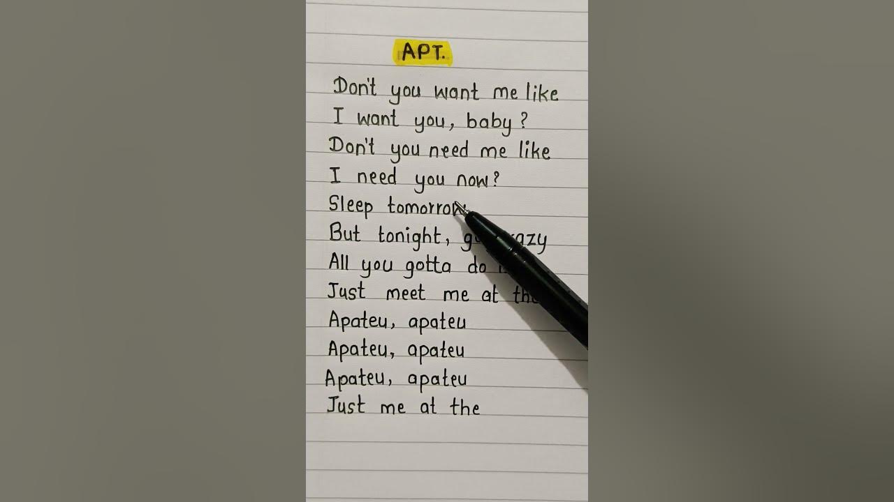 APT. song lyrics - Bruno Mars, Rosé #lyrics #song #apt #rosé #trending #youtubeshorts #viral