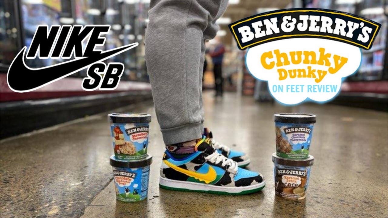 Alice period label Nike SB Dunk Low x Ben & Jerry's "Chunky Dunky" ON FEET REVIEW - YouTube
