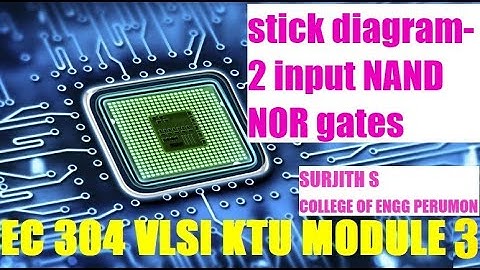 stick diagram two input NAND NOR gates KTU VLSI EC 304 S6 MODULE 3