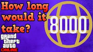 How long would it take to reach rank 8000 in GTA Online?