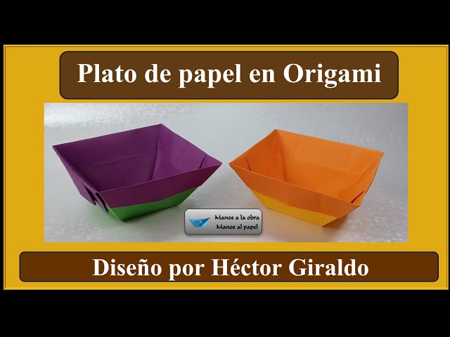 Plato de papel en Origami diseño por Héctor Giraldo 