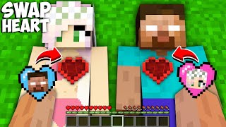 What If I Swap The Heart Of Girl And Herobrine In Minecraft ? Heart Upgrade 