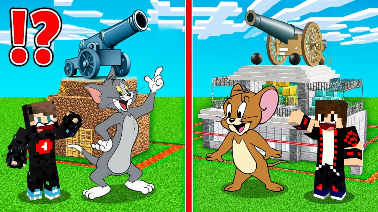 ماين كرافت : الحماية ضد الهجوم ولكن توم ضد جيري !!؟ 🔥😱