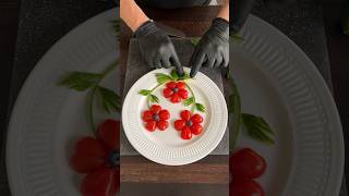 Super Salad Tomato Carving Garnish #SuperSalad #cuttingskills #fooddecoration