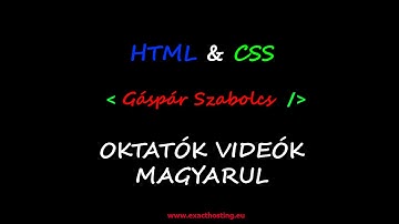 HTML, CSS Alapok - Oktatóanyag - [Menükészítés] Második Rész  (part 2)