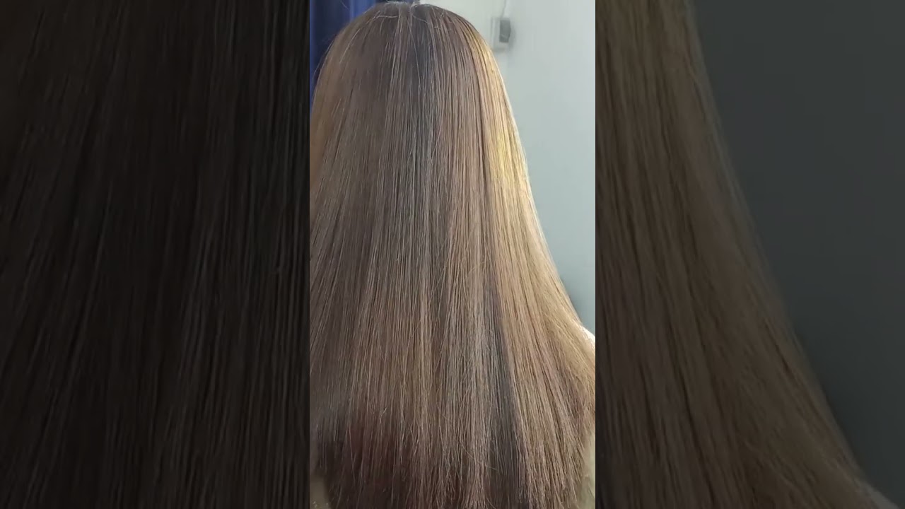 blond hair color and keratin treatment after wash at Rida beauty salon