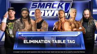 WWE Elimination Table Tag Match 🔥 Roman Reigns & John Cena vs Cody Rhodes | SmackDown