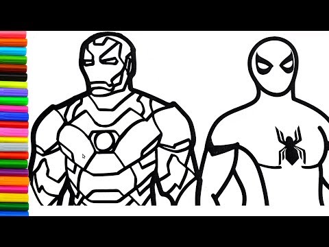 Siêu Nhân Nhện, Người Sắt - Dạy Bé Tô Màu Tuyệt Đẹp - Spiderman vs Ironman