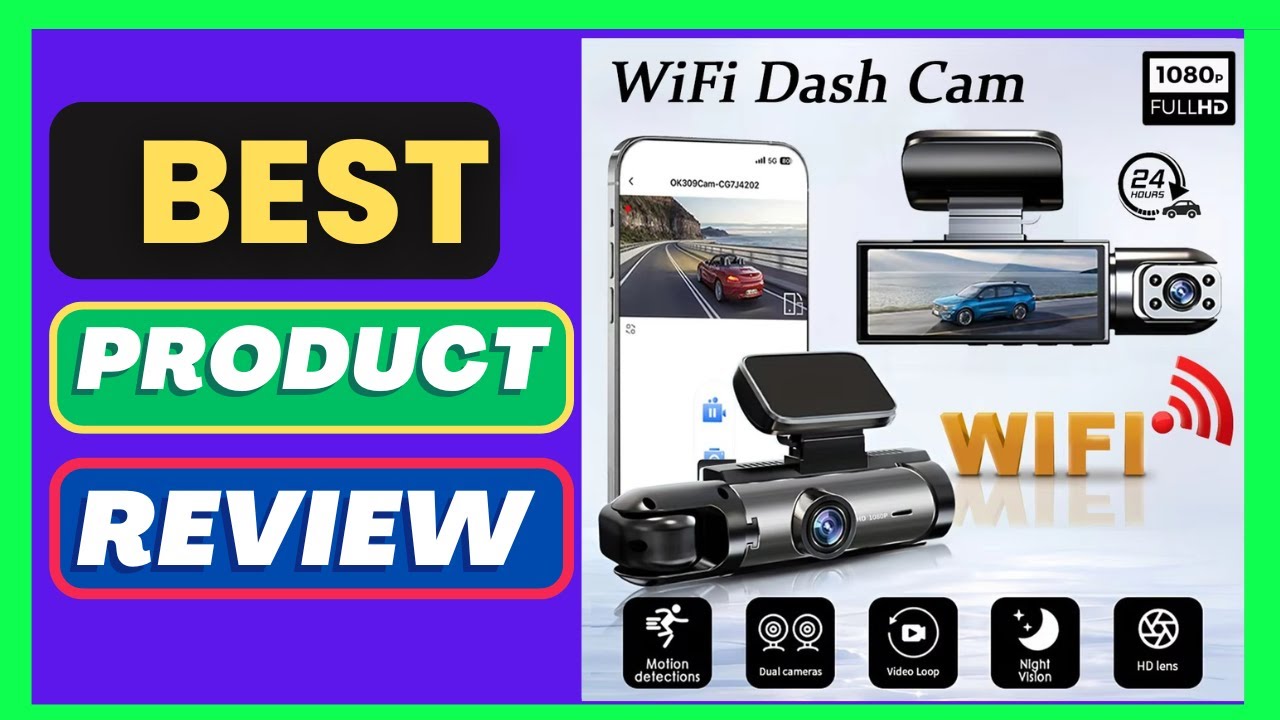 1080P WiFi Dual Camera Dash Cam for cars