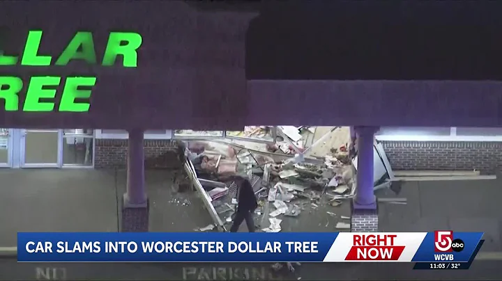 Driver hospitalized after car crashes into Dollar Tree store in Worcester