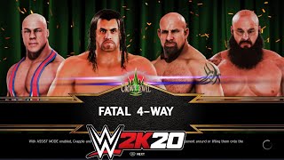 WWE 2K20 The Great Khali VS. Goldberg VS. Braun Strowman VS. Kurt Angle | WWE 2K20 Fatal 4 Way