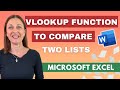 HOW TO: compare two columns in Excel using VLOOKUP