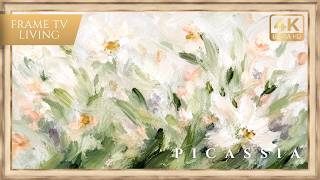 Verdant Whisper | Abstract Floral Frame TV Art | Soft Green Modern Wall Decor screenshot 5