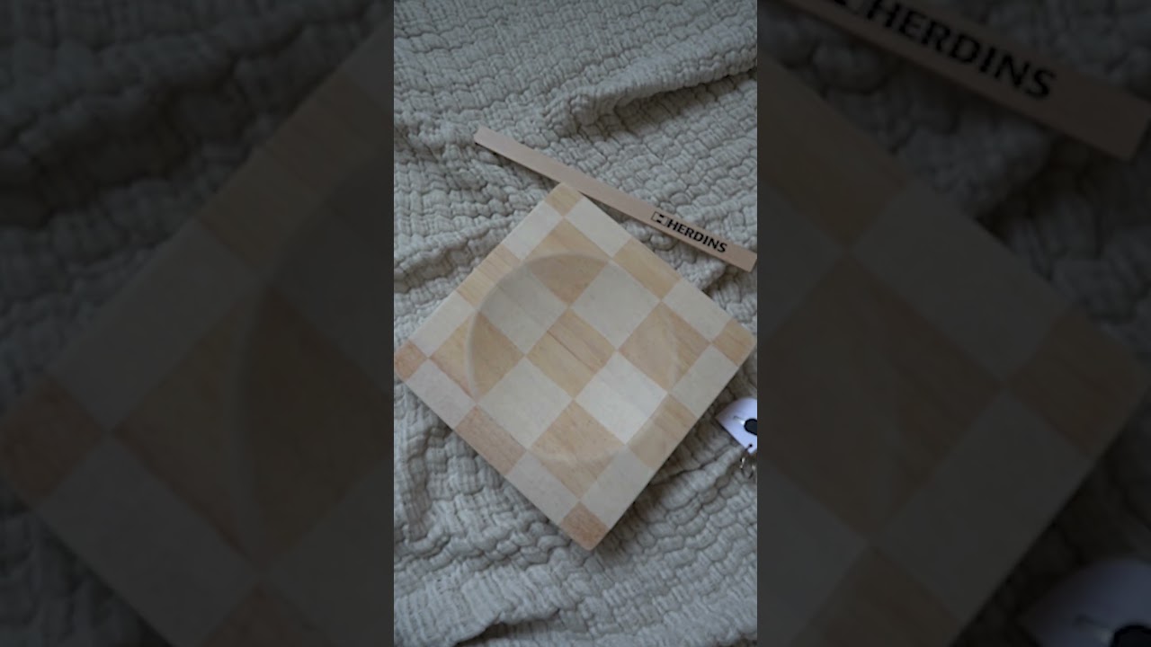 DIY rutig träskål med Herdins Lackbets Aqua