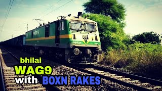 Famous BOXN RAKES WITH BHILAI WAG 9|#INDIAN RAILWAYS|WAG9 HORN Profile