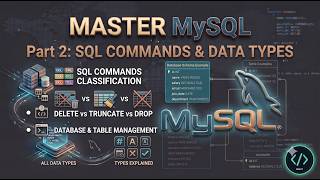 Master MySQL Tutorial : #2 All SQL Commands (DDL, DML), Data Types & Database Management #learnsql