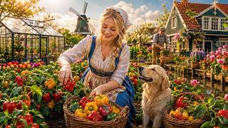Inside a Fairytale Dutch Farm Harvesting Bell Peppers, Greenhouse Care & Cozy Kitchen screenshot 4