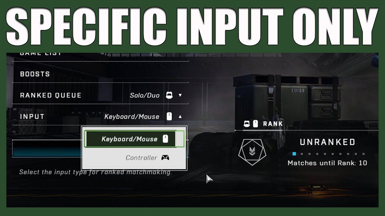 How To Enable Input Based Matchmaking Halo Infinite - Only Play Against Players With Your Input Type
