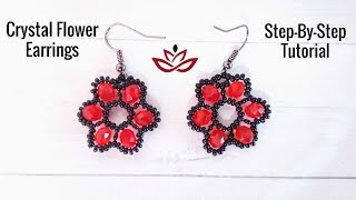 Crystal Flower Earrings - Tutorial