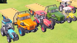 Транспортировка двойного фальсифицированного трейлера против трактора Beamng.drive Game Farming screenshot 5