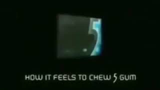 How it feels to chew five gum guy falls onto bottle