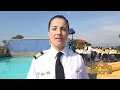 Wetlook flight attendants jump into pool drill
