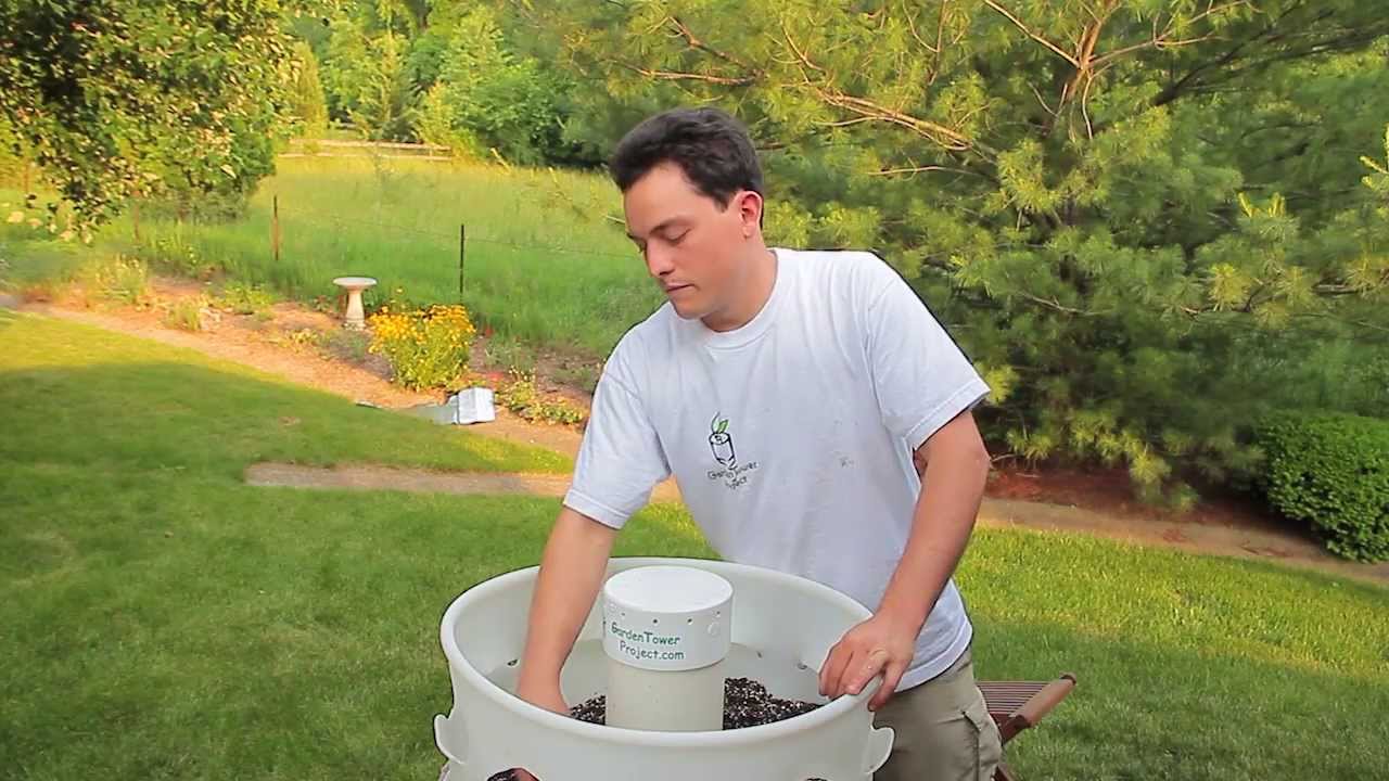 Garden Tower Setup Soil YouTube