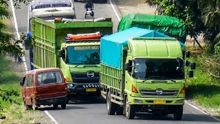 Nyaris || Truk Faw jh6 Konfoi, Truk Nyengklak , Mobil Sampai Beram , Terjadi Kekacauan Ditanjakan 