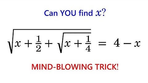 EASIEST Way To Solve This Radical Equation - Do Not Square Both Sides!