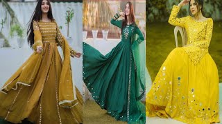 Latest Mirror Work Indo Western Dress Designs For Weddings