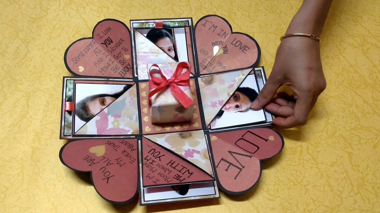 How To Make Explosion Box / Explosion box for valentines Day/ Valentine