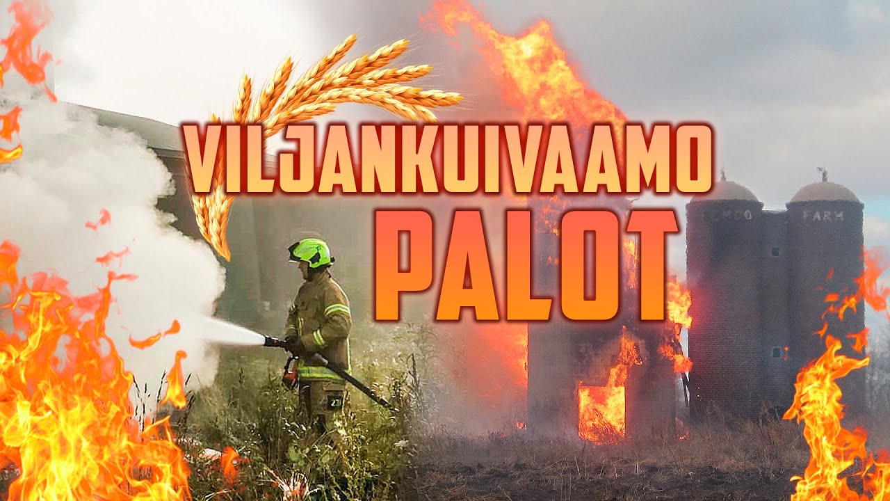 Meidän viljakuivuri on tulessa!! Videomateriaalia tulipalosta!