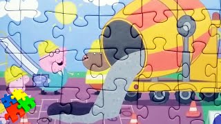 Свинка Пеппа, Джордж и Папа Свин на стройке - Собираем пазлы для детей Peppa Pig Puzzles Game