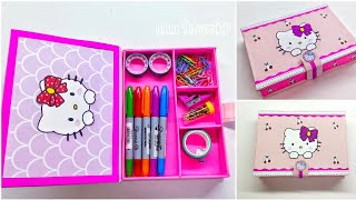 DIY Pencil Case/How to make Pencil Box with waste cardboard/กล่องดินสอจากกระดาษเหลือใช้/แม่เนย