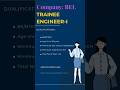 Government Job opportunity-  BEL (3 yrs contract) Don't miss out Last Date : 18.05.2023 #govtjobs