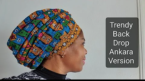 Ankara Trendy Back Drop Pleated Turban Cap/Ankara Version/review Turban Cap