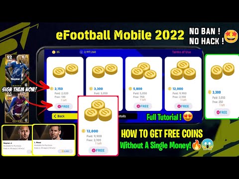 HOW TO REDEEM FREE COINS WITHOUT MONEY IN EFOOTBALL 2022 MOBILE | 100% LEGAL ? | NO BAN NO HACK