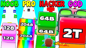 Gameplay in Jelly Run 2048 🟥 MAXIMUM VALUE CUBES! [From 490 to 550 LVL]