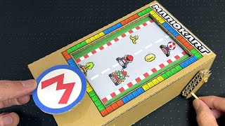 [ Slip on Banana ] DIY Car Racing Game with Cardboard. How to make Mario Kart. Tutorial.