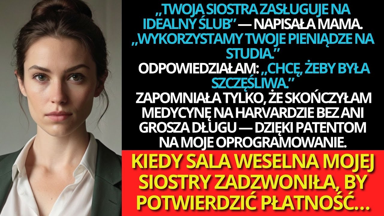 Mama wydała moje pieniądze na ślub siostry — zapomniała, że skończyłam studia bez długów