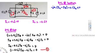 Mesh Analysis Example using Phasor -  Circuit Analysis