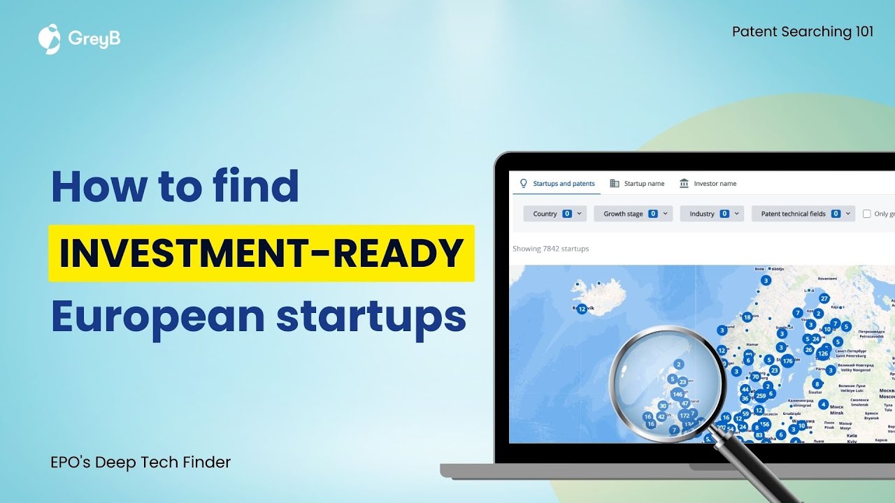 Find Investment ready European startups from EPO Deep Tech Finder - YouTube