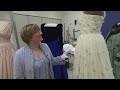 Preparing the gowns for the First Ladies Exhibition (Michelle Obama inaugural gown donation)