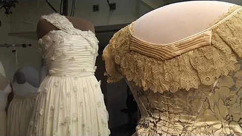 Preparing the gowns for the First Ladies Exhibitio...