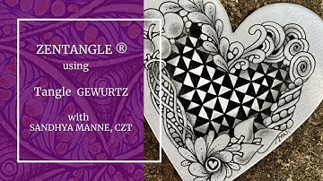 Zentangle® Mini Project with Tangle GEWURTZ beginners tutorial