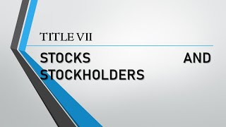 RCCP Title VII Stocks and Stockholders
